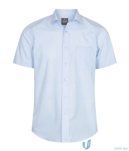 Light blue Nicholson Premium Poplin SS Shirt showcases classic style and comfort