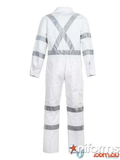 White reflective safety coverall for night coverall CSR tape and CSR tape visibility