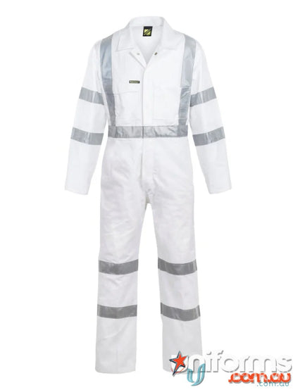 White reflective safety coverall wearing Night Coverall CSR Tape for visibility
