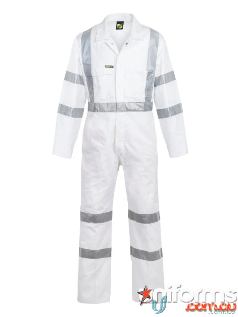 White reflective safety coverall wearing Night Coverall CSR Tape for visibility