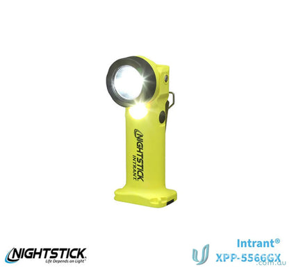 Yellow right-angle flashlight from Nightstick Zone 0 INTRANT IS Dual-Light with IP-67 dustproof waterproof design
