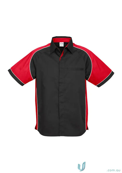 Black and red Nitro Contrast Panel Shirt showing the cool contrast panel design