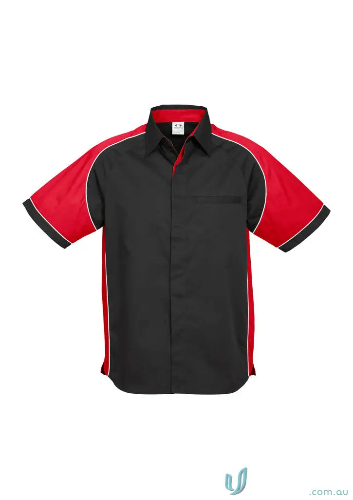 Black and red Nitro Contrast Panel Shirt showing the cool contrast panel design