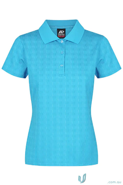 Noosa Lady Polo in bright blue, made from recycled planet fabric polo for women