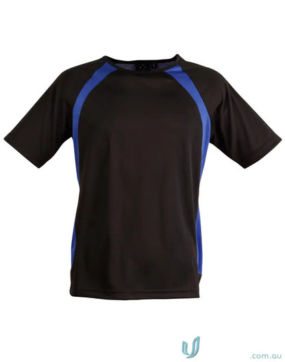 Black and blue Sprint Tee short-sleeved shirt perfect for uniforms and workwear