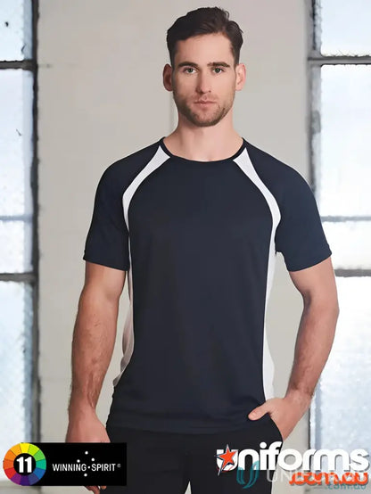 Black and white athletic Sprint Tee ideal for work uniforms or active uniforms