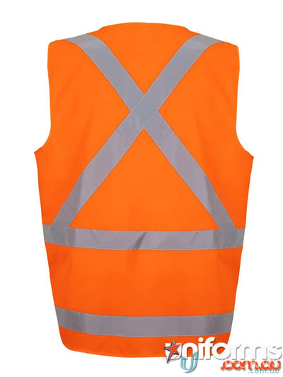 Orange safety vest with reflective tape for NSW QLD Rail extra large workers