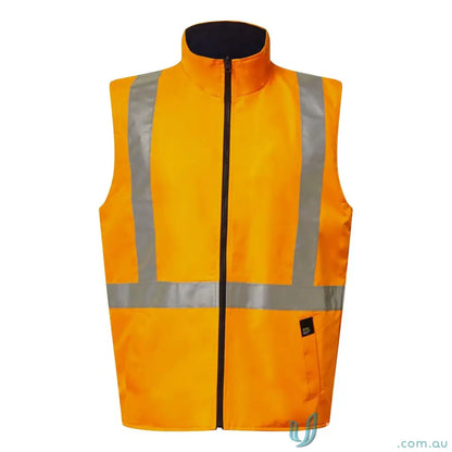 Orange NSW Rail reflective 4-in-1 jacket with safety vest and hand warmer pockets