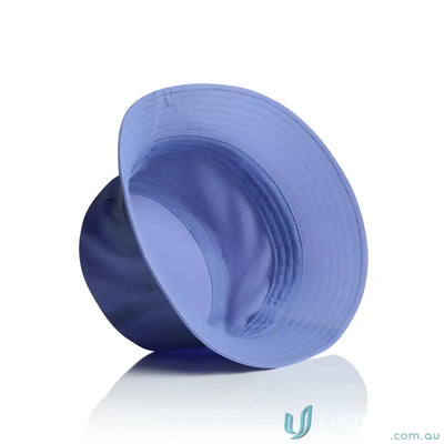 Light purple nylon bucket hat with wide brim and visible stitching, quick-dry recycled nylon style