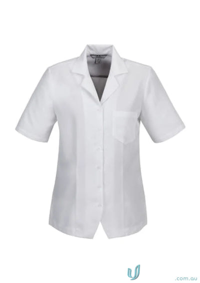 Oasis Plain Overblouse in biz ComfortCool fabric, white short-sleeved button-down
