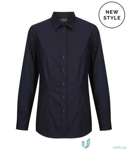 Navy blue Olsen Cotton Stretch Shirt - stylish cotton stretch shirt for casual looks