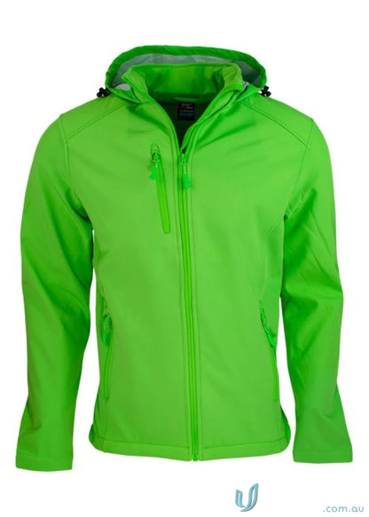 Bright green Olympus Jacket softshell with zip, perfect for workwear and uniforms