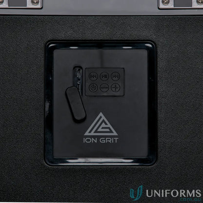 On‑Ice 21L portable cooler with built-in Bluetooth speaker and handle on brandable surface