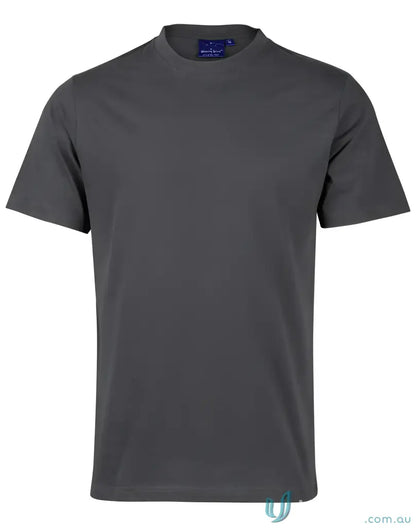 Gray short-sleeved T-shirt made of combed cotton, perfect for uniforms and workwear