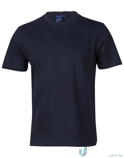 Navy blue crew neck t-shirt made of combed cotton, perfect for uniforms or workwear
