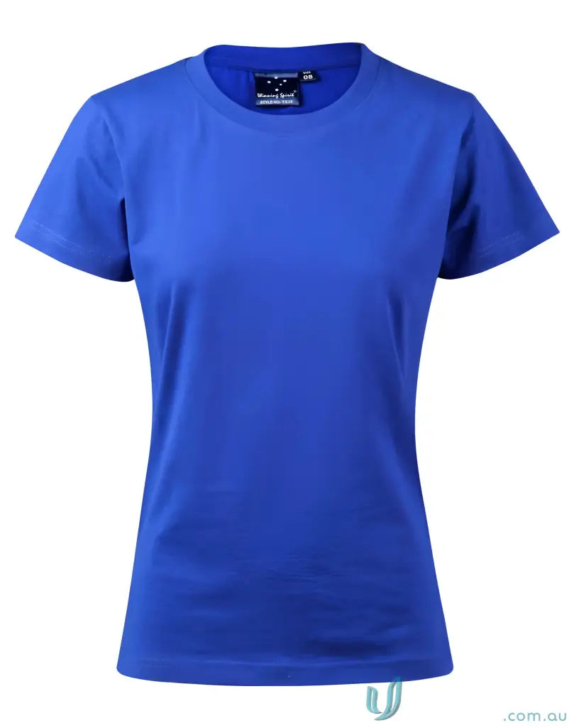 Blue short-sleeved T-shirt made of combed cotton, perfect for uniforms or workwear