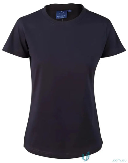Dark blue combed cotton semi-fit tee from One Colour Print Ladies Workwear collection