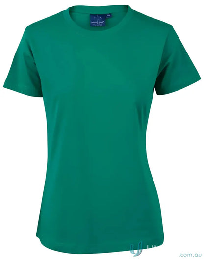 Green short-sleeved tee made from combed cotton for uniforms and workwear