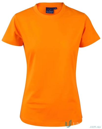 Orange short-sleeved T-shirt in combed cotton for uniforms and workwear