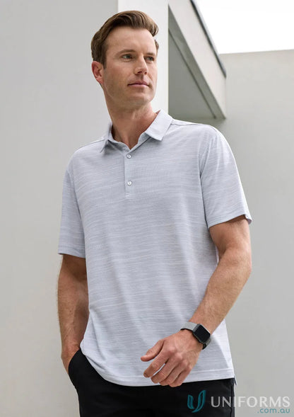 Man in Orbit Polo short sleeve shirt made from certified recycled polyester P410MS