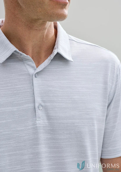 Light gray Orbit Polo shirt made with certified recycled polyester and P410MS fabric