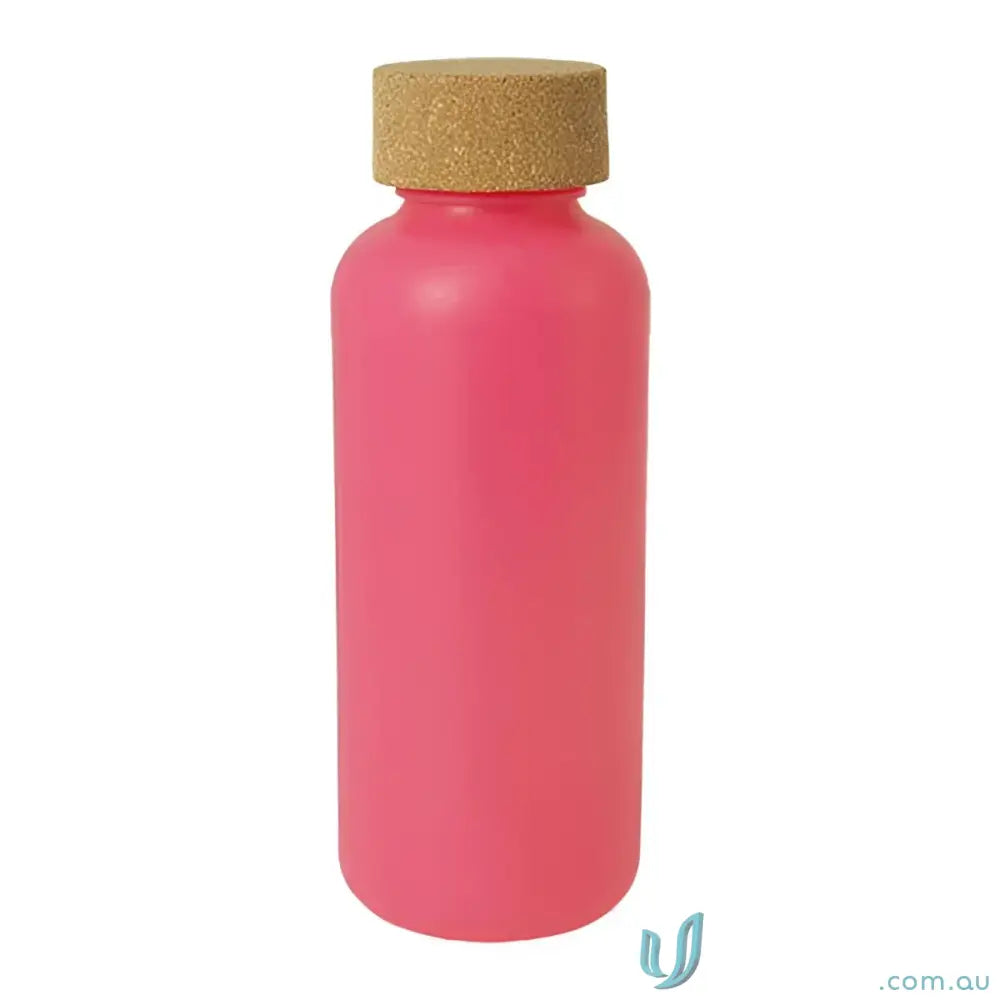 Pink Organic 650ml Eco Friendly Water Bottle with Sugar Cane and Natural Cork Cap