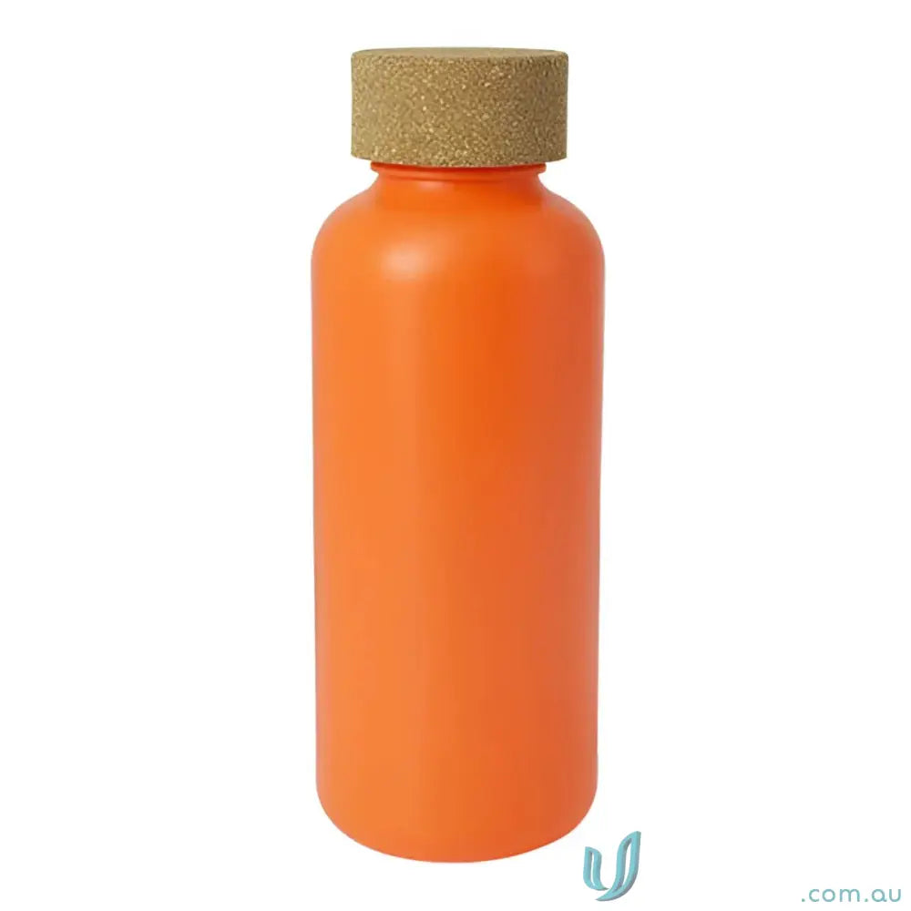 Orange organic 650ml eco friendly water bottle with sugar cane and natural cork cap