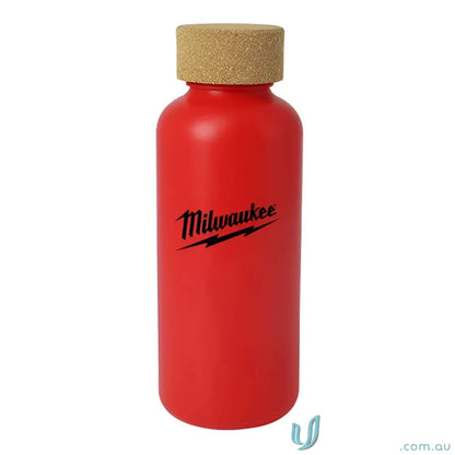 Red organic 650ml eco friendly water bottle with sugar cane natural cork cap