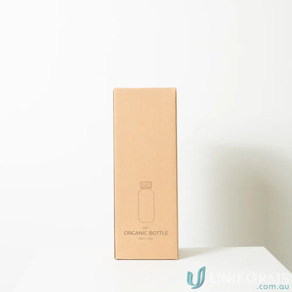 Tan cardboard box for Organic 650ml Eco Friendly Water Bottle with Natural Cork