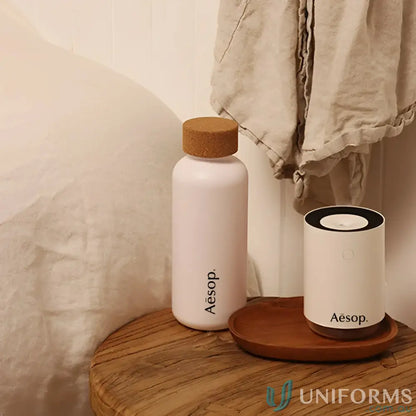 Organic 650ml eco friendly water bottle with natural cork and wooden cap