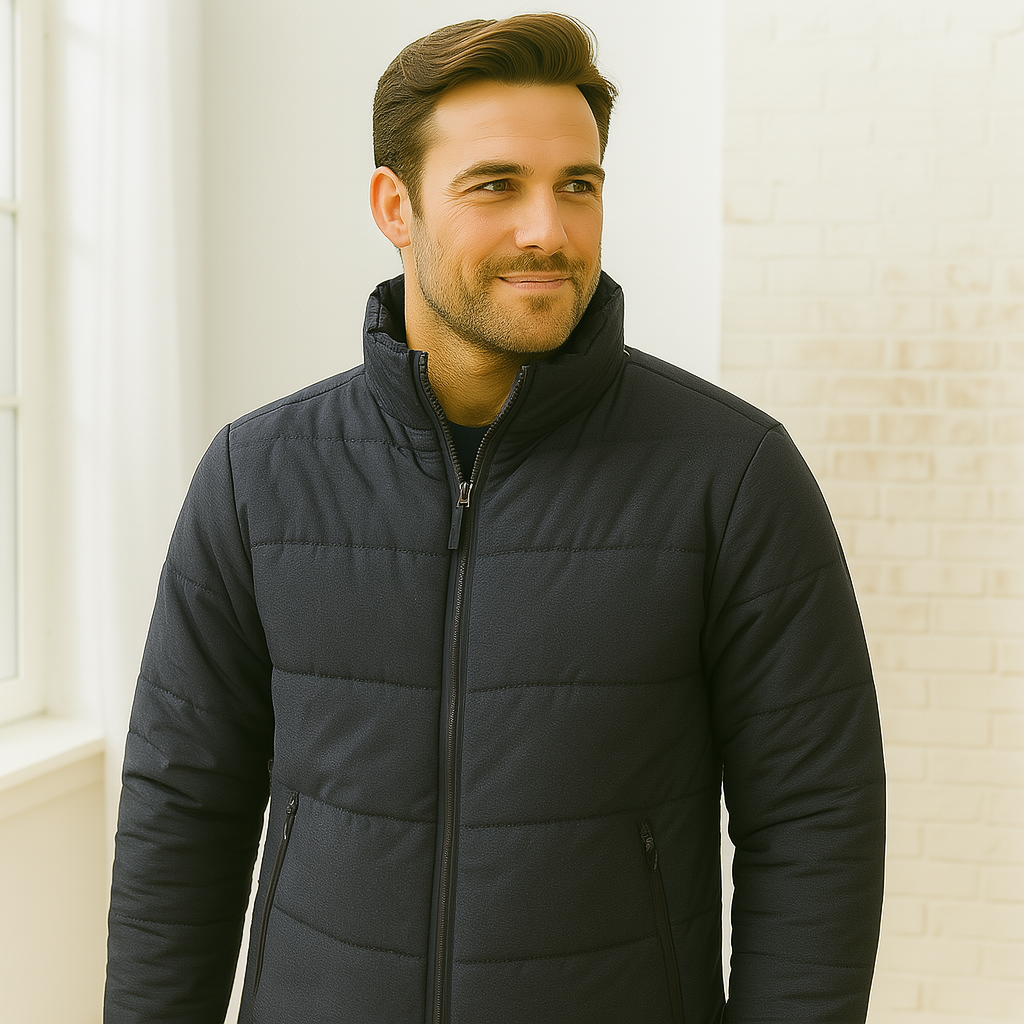 Outlander Eco Jacket dark navy puffer with eco-thread outlander fabric