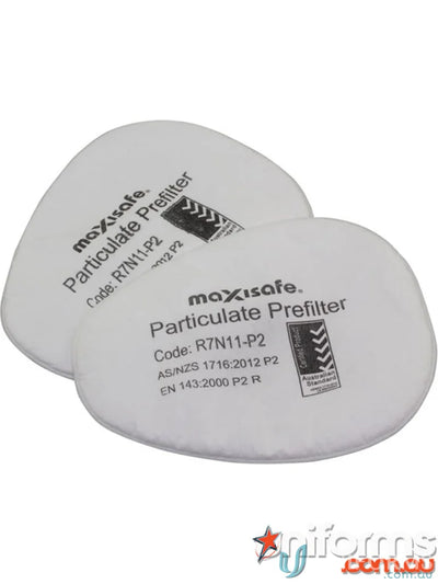White particulate prefilter for Maxiguard Respirators main filter for uniforms workwear