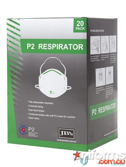 Box of P2 respirators for workwear and uniforms from P2 Respirator 20pc pack