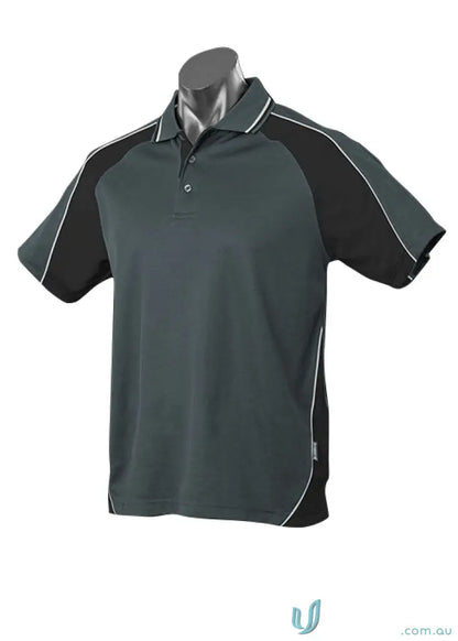 Gray and black Panorama Polo shirt perfect for work uniforms or casual uniforms