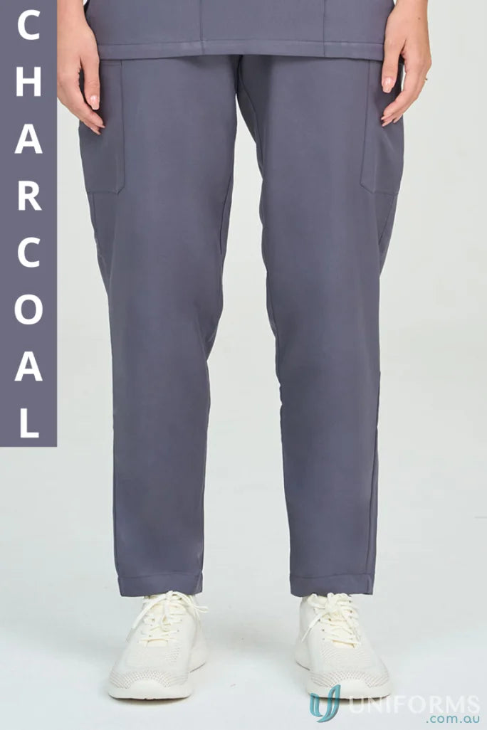 Charcoal-colored Parker Scrub Pant from City Collection Parker with internal drawcord