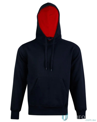 Navy Passion Fleece Hoodie with Red Hood Lining - FL09 Spirit Unisex style