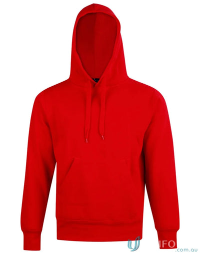 Red hooded sweatshirt from Passion Fleece Hoodie with hood lining, stylish unisex vibe