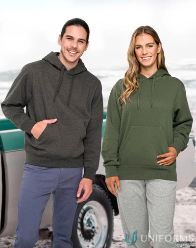 Two people wearing Passion Fleece Hoodie FL09 Spirit Unisex with cozy hood lining
