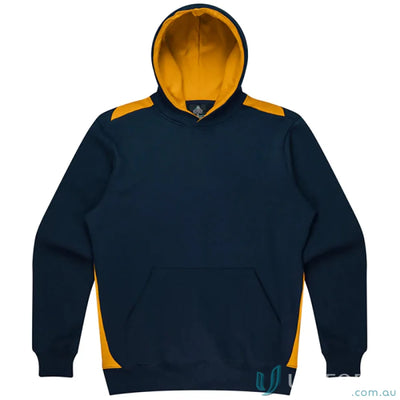 Paterson Kids Hoodie navy and gold soft brushed hoodie with contrast panel work uniforms