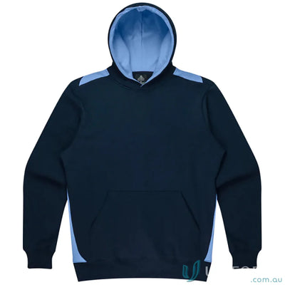 Navy and light blue Paterson Kids Hoodie with contrast panel work, soft brushed fabric