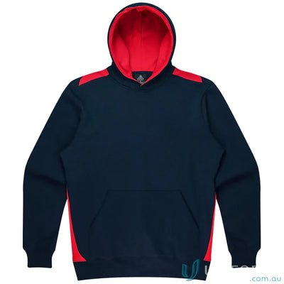 Kids Navy and Red Hooded Sweatshirt with contrast panel work, soft brushed fabric