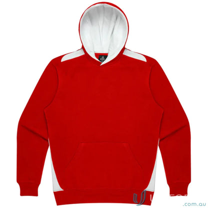 Kids Red and White Hoodie with contrast panels, soft brushed fabric for comfort