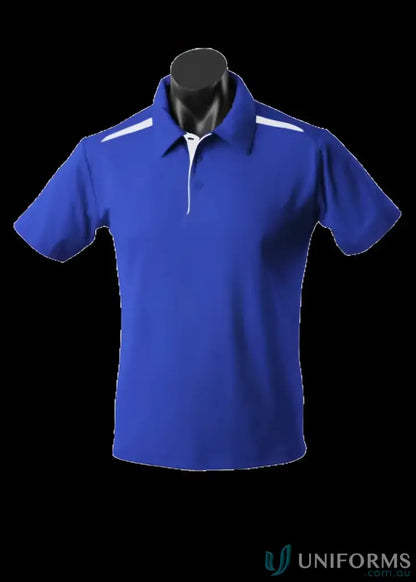 Blue Paterson Polo shirt with white accents, perfect for workwear and uniforms