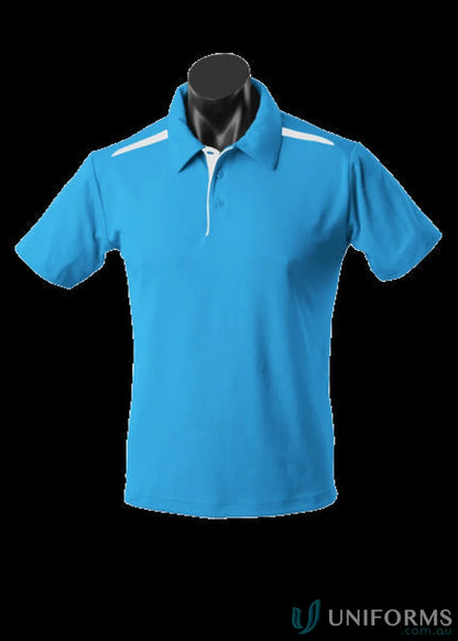 Blue Paterson Polo shirt with white accents made of comfortable fabric for uniforms or workwear