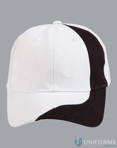 Peak Crown Contrast Cap in black white and red white two-tone baseball style
