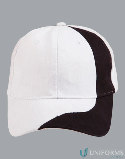 Peak Crown Contrast Cap in black white and red white two-tone baseball style