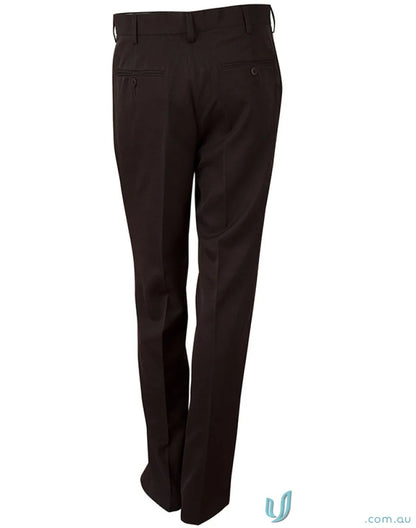 Dark brown wp01 Permanent Press pants with stain resistant jet pockets and angled coin pocket