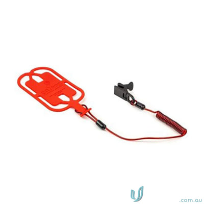 Red safety lanyard with clip on Phone Gripper for workwear and uniforms