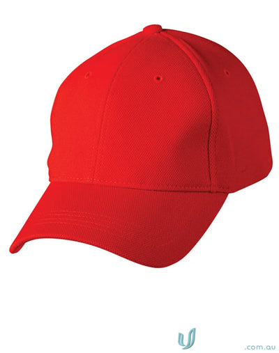 Red baseball cap made of breathable pique mesh from ch77 pique Winning Spirit Pique collection