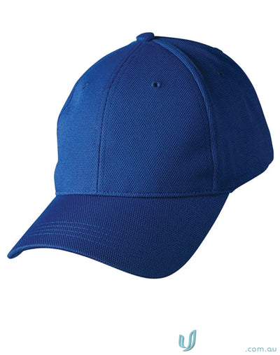 Blue baseball cap made of breathable pique mesh in the Pique Mesh Cap collection